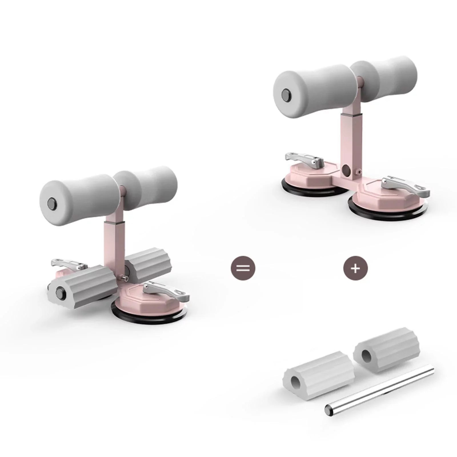 Abdominal Pink Floor Exercises 3 Gray with Abs - Powerful Height Equipment Cup Bar Sitting Settings Suction
