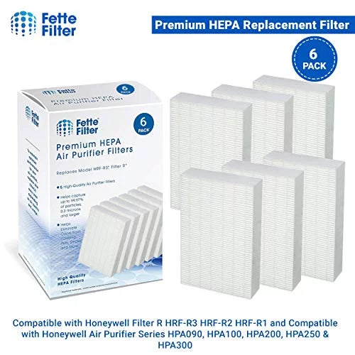 Filter HRF-R2 HRF-R3 Replacement Pack Compatible 6) R HRF-R1 HEPA with Filter (Pack Honeywell True of