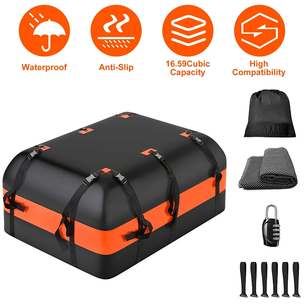 16 Bag Cubic Storage Vehicle, Carrier Large Waterproof Black Cargo Luggage Car feet Bag for Suit Anti-Slip Carriers iMounTEK Storage All Travel Mat Suv Rooftop