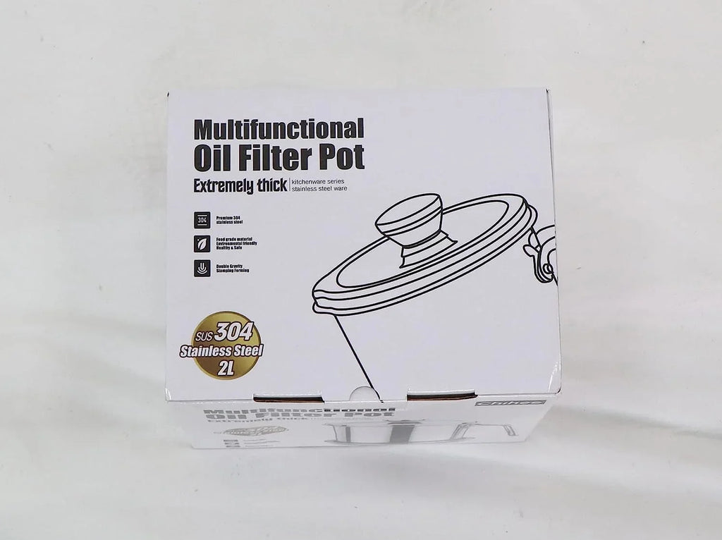 Frying / Steel & 2L Mesh Oil Lid Container,with Strainer oz,Food 67.6 Strainer Grease Storage Non-slip Storing fl Grease Cooking Can Pot Strainer Fine Oil Dust-proof Stainless Oil Tray,for