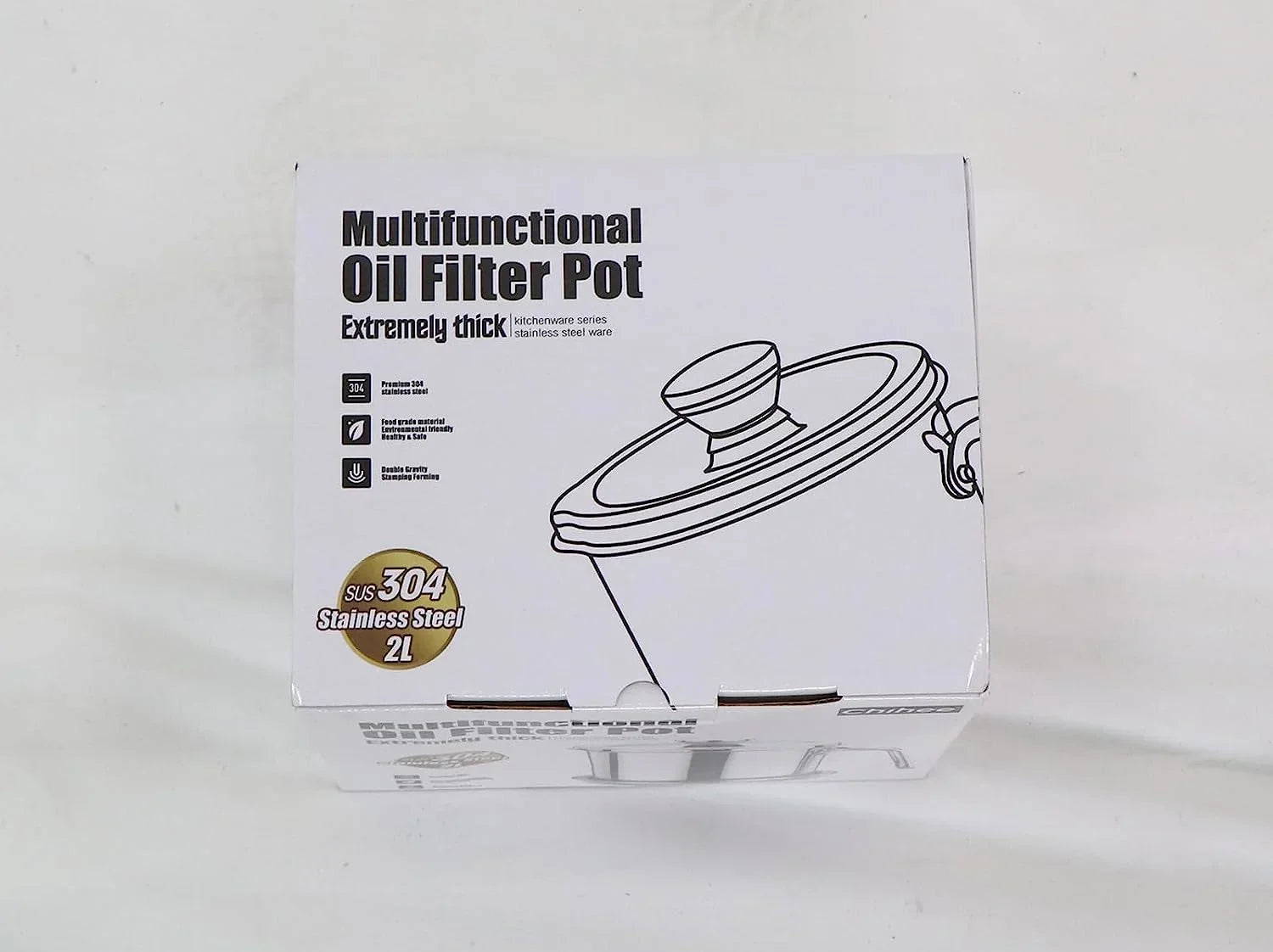 Frying / Steel & 2L Mesh Oil Lid Container,with Strainer oz,Food 67.6 Strainer Grease Storage Non-slip Storing fl Grease Cooking Can Pot Strainer Fine Oil Dust-proof Stainless Oil Tray,for