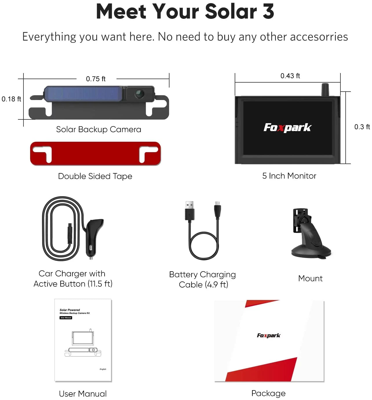 Reverse View License RV with Monitor Rear Installation,Solar Camera for Easy for Channels Camera Backup Battery System Car, Plate 2 Parking Wireless Camera Solar Wireless Trailer