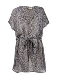 Michael Cover-Up (S, Michael Kors Black) Women's Belted V-Neck Caftan Top Swim