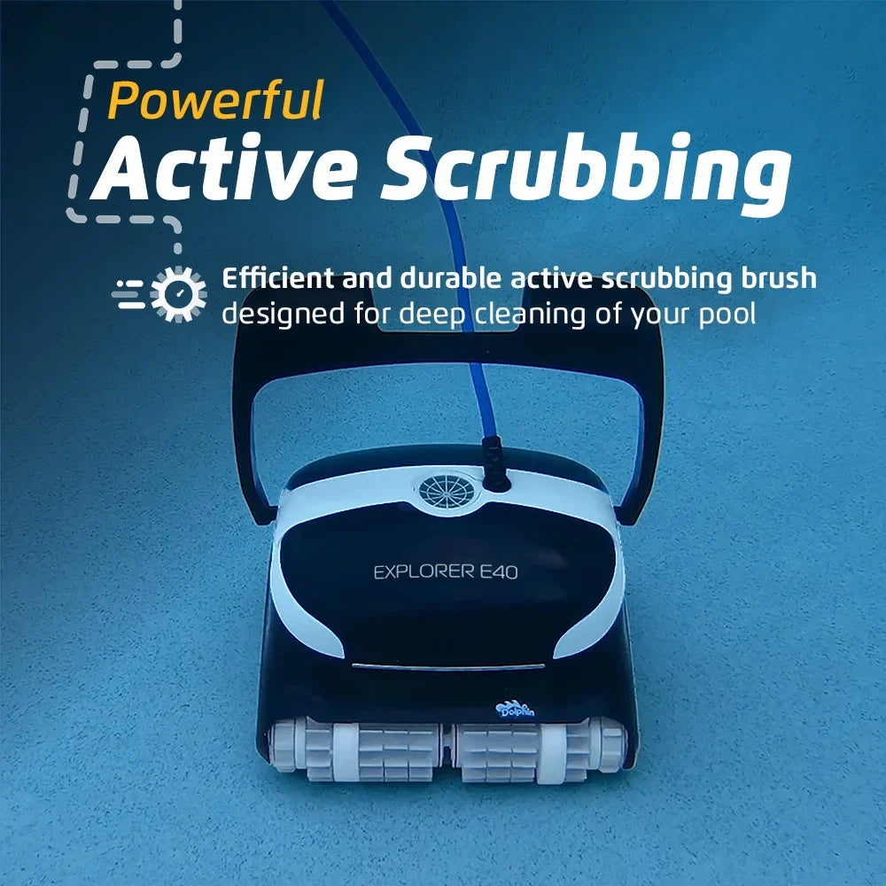 Pools Robotic Vacuum 50 E40 Brush to FT up - Explorer Dolphin Wi-Fi Cleaner Pool Waterline Scrubber