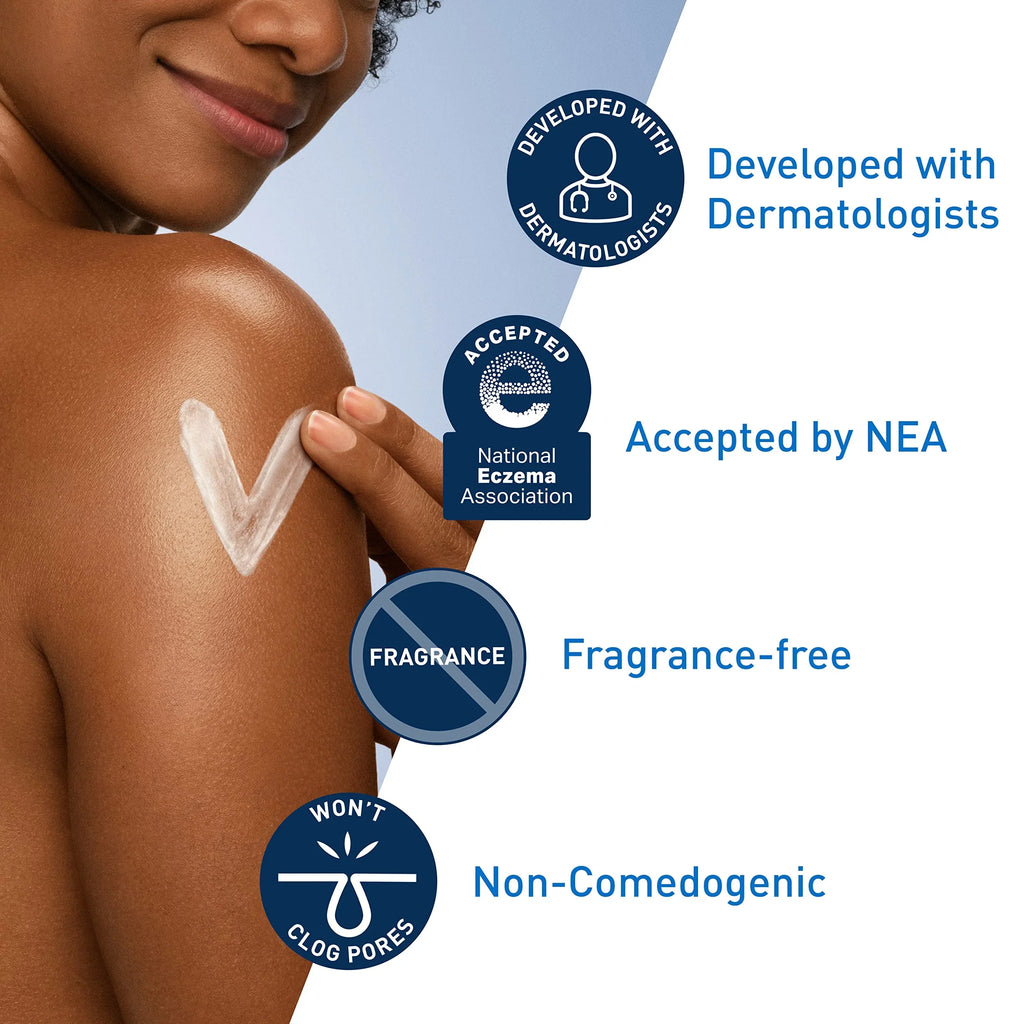 CeraVe Cream Moisturizing Hydrating Face Hyaluronic | Free Moisturizer and and Ounce Moisturizer Fragrance | 19 | Non-Comedogenic Acid | with Skin Body Body Dry | Cream for Ceramides