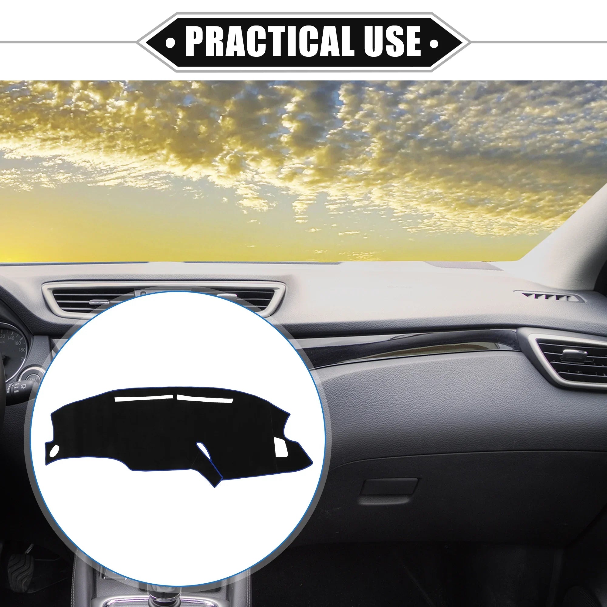 Bargains Dashboard Mat Polyester 1999-2003 Center Black Unique F150 Ford Car Blue for Protective Console Cover