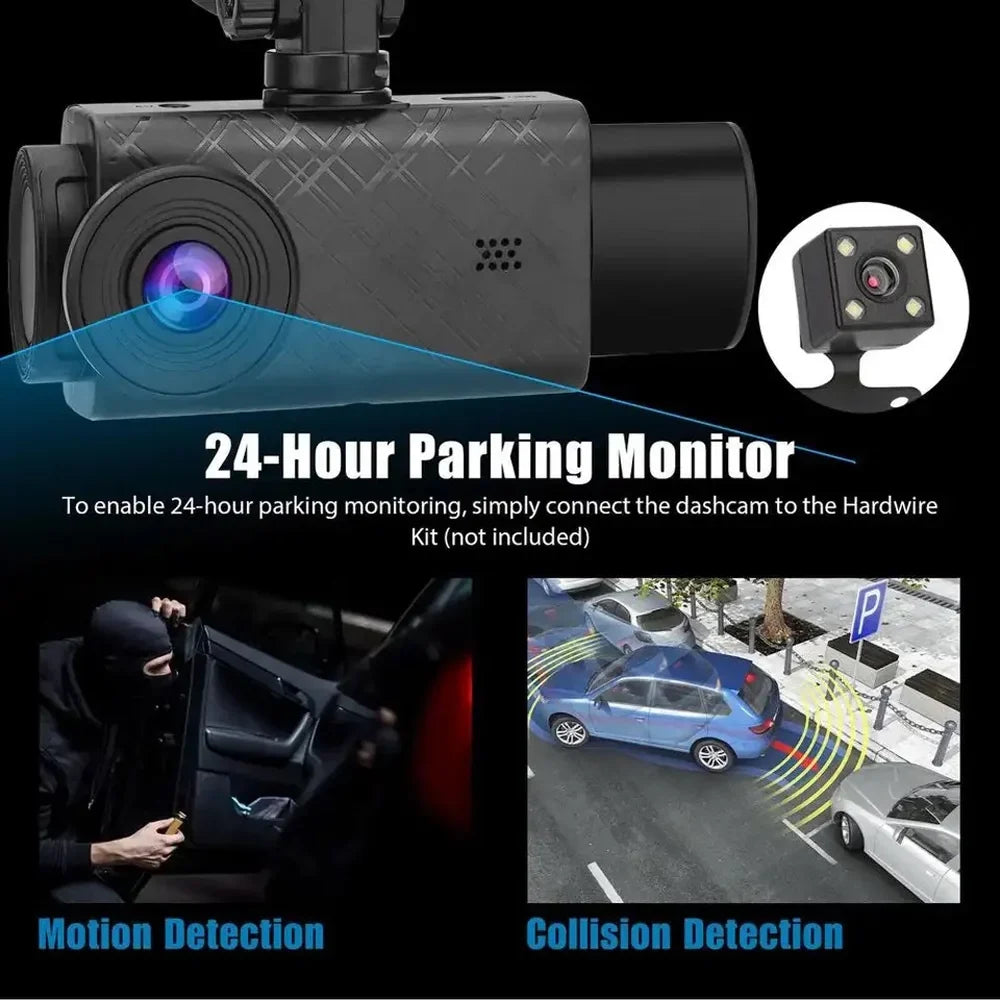 Car Rearview Recording Cam 3 Anself Video Driving Car 2in Car Clear Recorder Cameras Dash Safety Mirror Multi-Language Recorder Auto