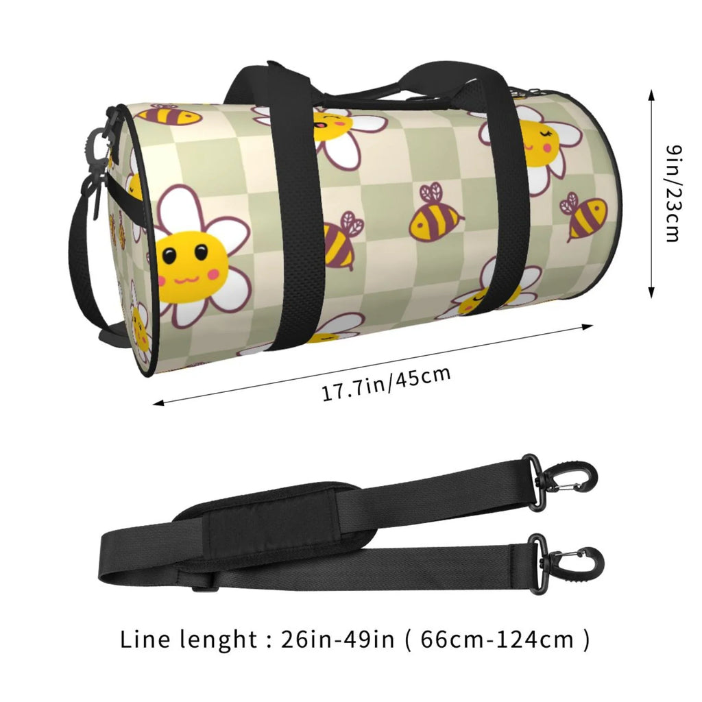 ZICANCN for Daisies Retro Bag, Women Bees Sports Gym Bag Bags Tote Weekenders Duffle Men Checkerboard Travel