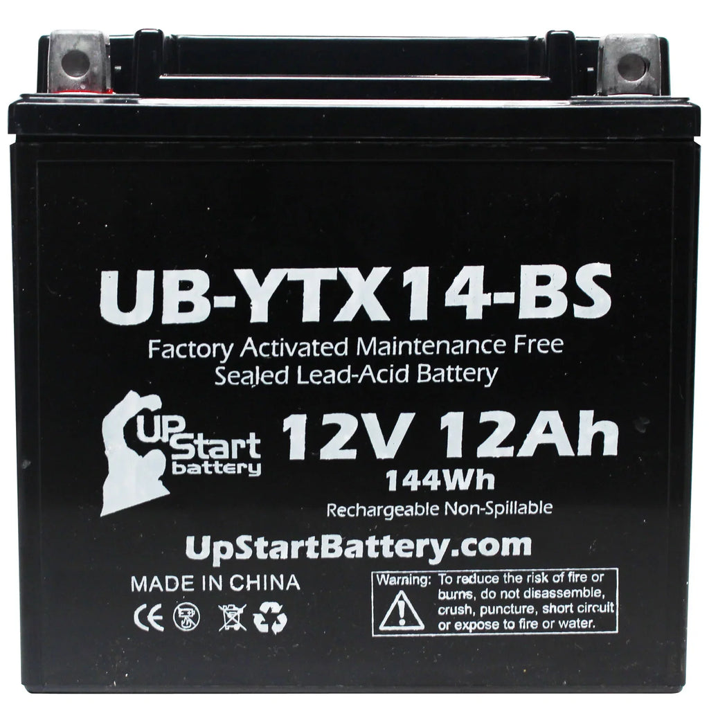UB-YTX14-BS 12AH, Activated, BMW F800ST, Maintenance UpStart Replacement 2010 - Motorcycle Battery Battery 5-Pack for Free, 800 GS 12V, CC Factory