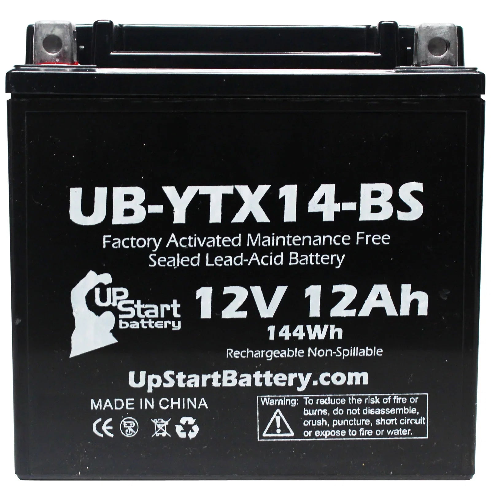 UB-YTX14-BS 12AH, Activated, BMW F800ST, Maintenance UpStart Replacement 2010 - Motorcycle Battery Battery 5-Pack for Free, 800 GS 12V, CC Factory