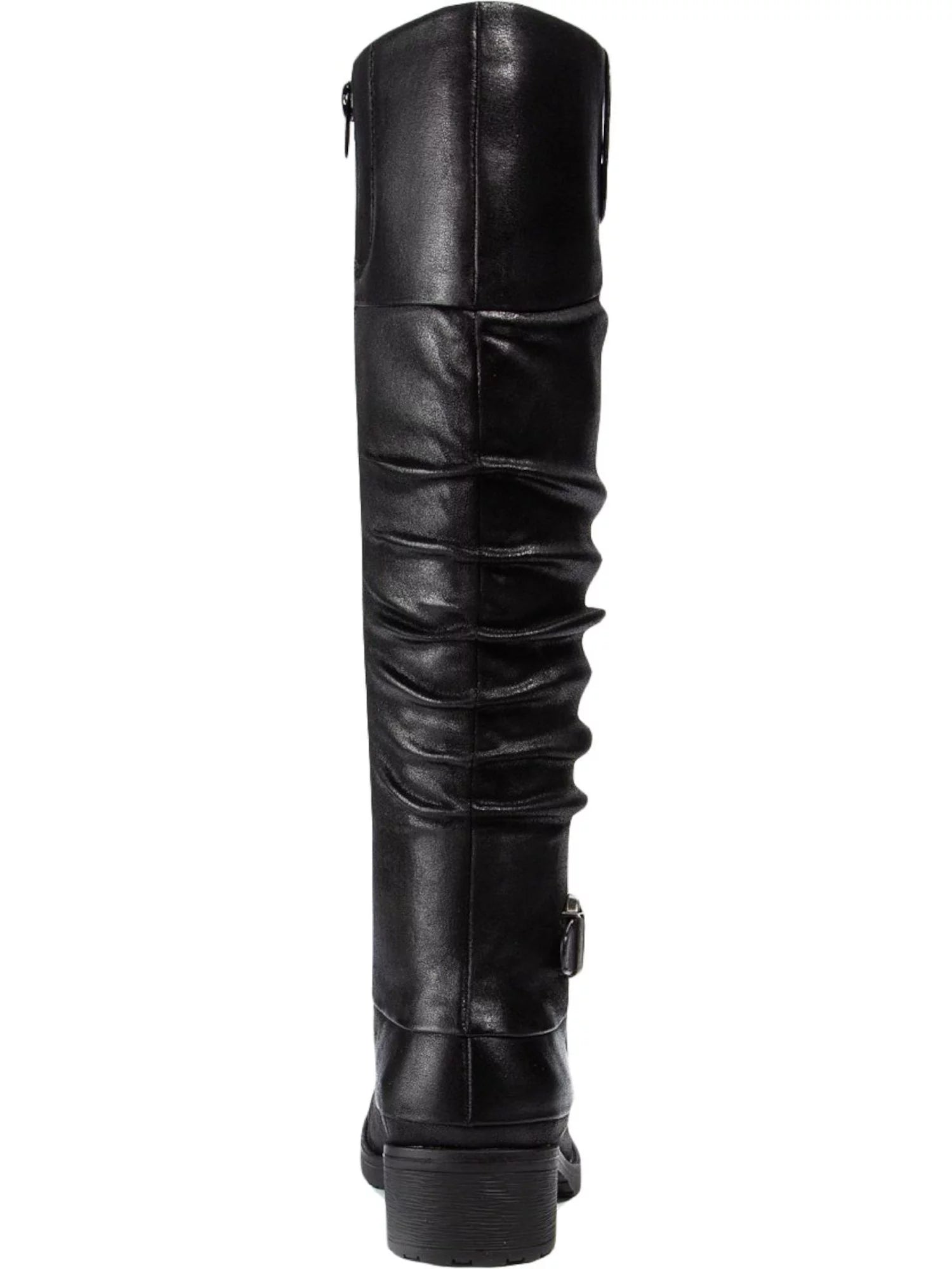 Onika Cushioned Womens Block Black Stretch Toe Round Tab Accent Heel Boots M Shoes 11 Side Gore Zip-Up Buckle Pull BARETRAPS