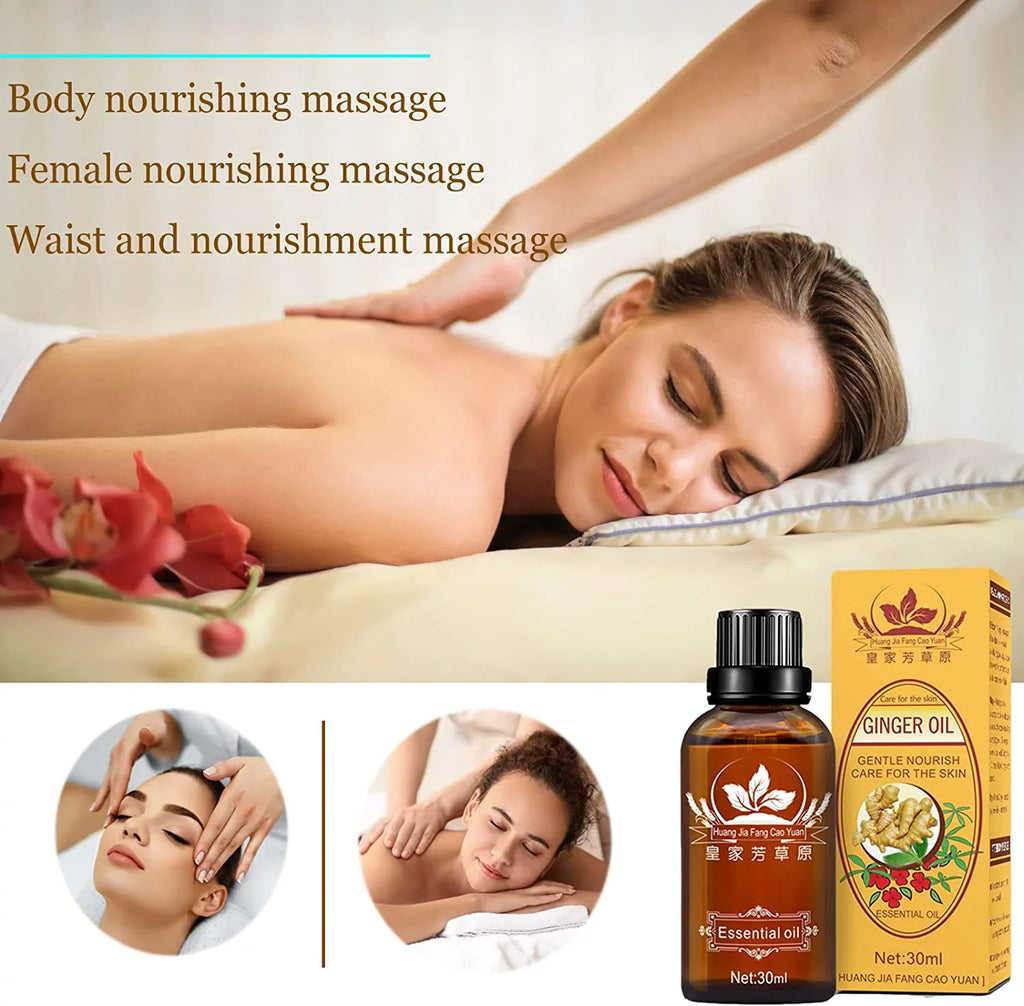 5 Oil Belly Massage, Oil, 100% Massage Massage Drainage SPA Perfect Gift Day Ginger Drainage for Grapeseed Pcs Oil, Oil Pure Ginger Ginger Skin, Valentine's Set Natural Cosprof Lymphatic