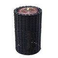 Fountain 20.5" LED Lights Cylinder - with Wicker Sunnydaze Plastic