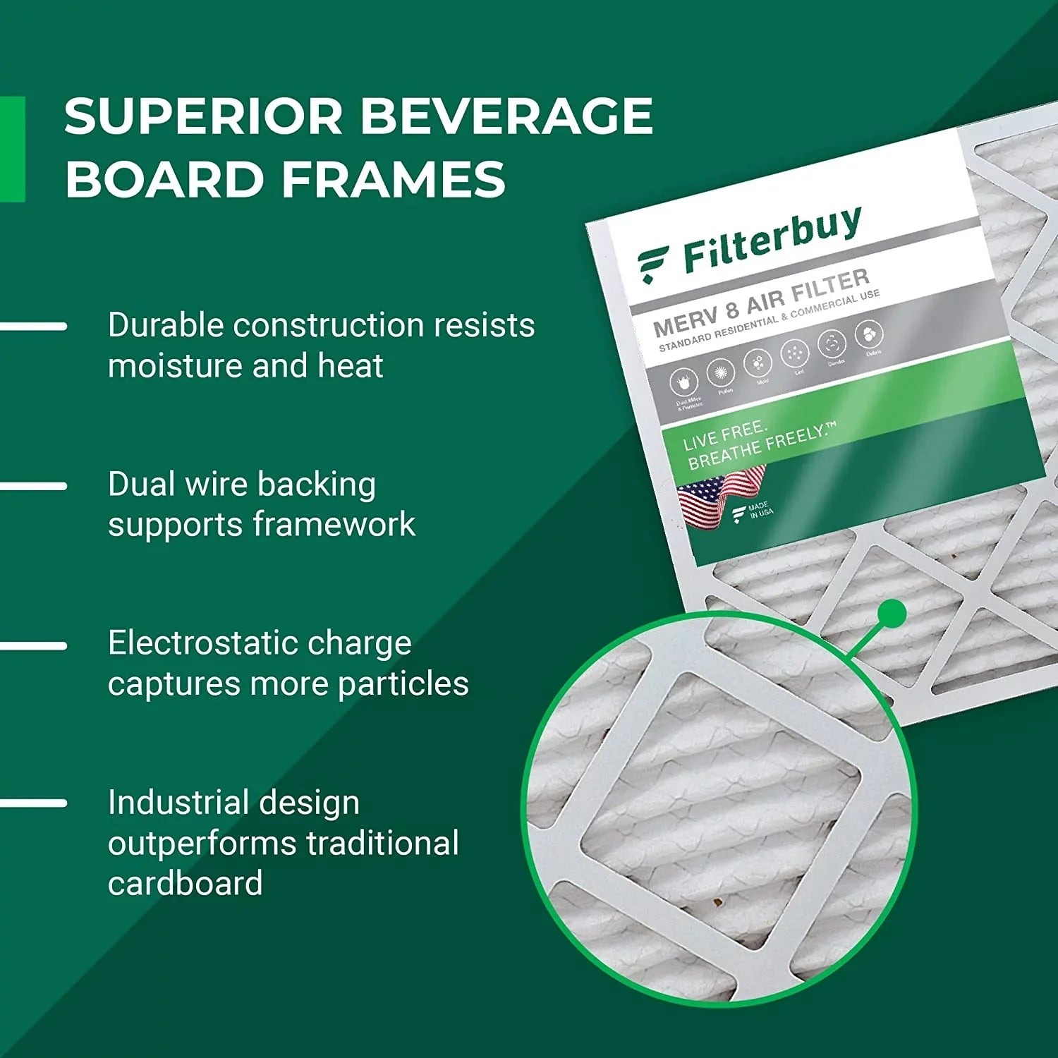 19x19x1 Furnace 8 AC Filterbuy HVAC (5-Pack) Air Filters MERV Pleated