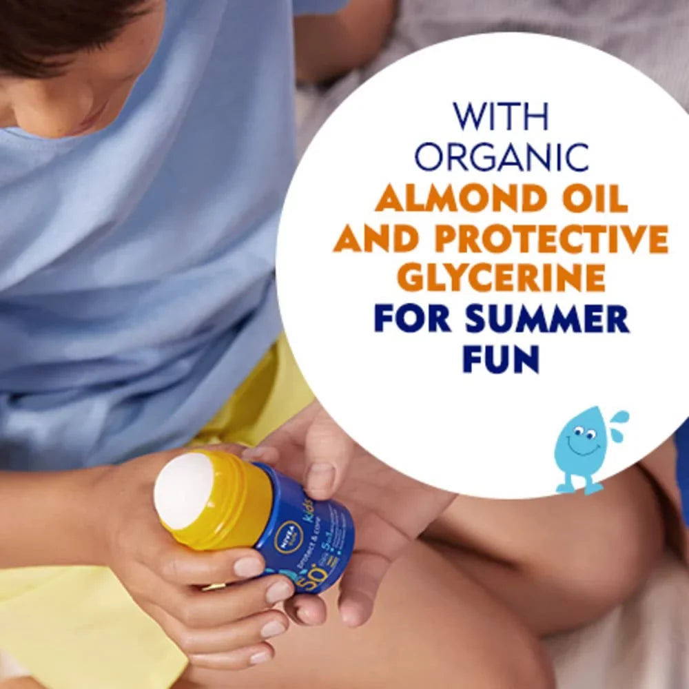 Nivea With Nivea Caring Kids 50 By High Roll-On Ml Sun Spf50