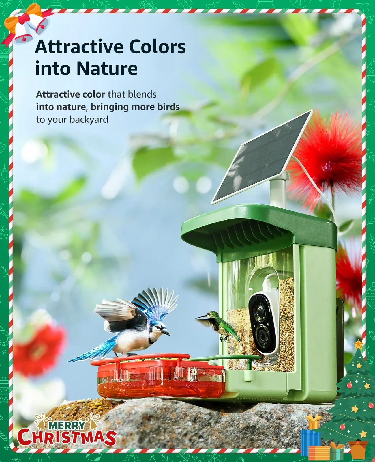 Camera, 2 1 Bird in Ideal Anyone Auto HD Feeder Camera for 3MP Feeders Camera, of Close-Ups Gift with Species, Identify Hummingbird Capture Birds Unique AI with with Bird
