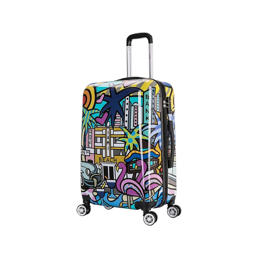 Luggage Plastic 4-Wheel InUSA PC/ABS Prints Miami Spinner (IUAPC00M-MIA)