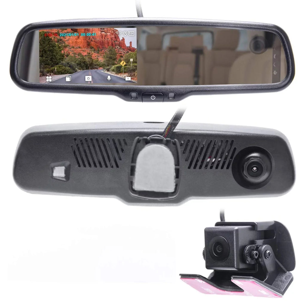 Dash Fit Camera Dual for + View - Tailgaters Rear Backup LCD Security with 4" and Universal Mirror Master DVR Universal HD Cam Safety Enhanced Vehicle Camera