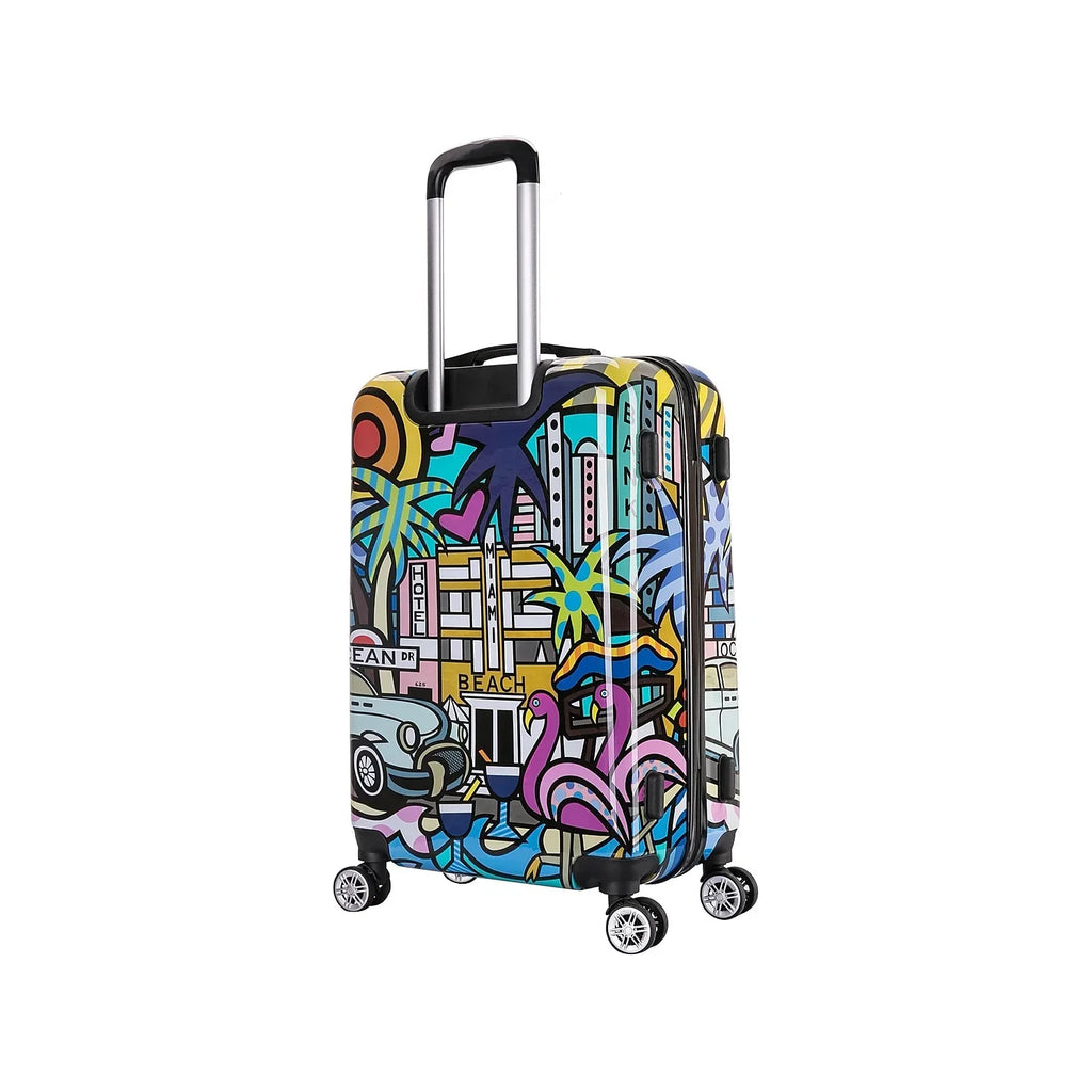Luggage Plastic 4-Wheel InUSA PC/ABS Prints Miami Spinner (IUAPC00M-MIA)