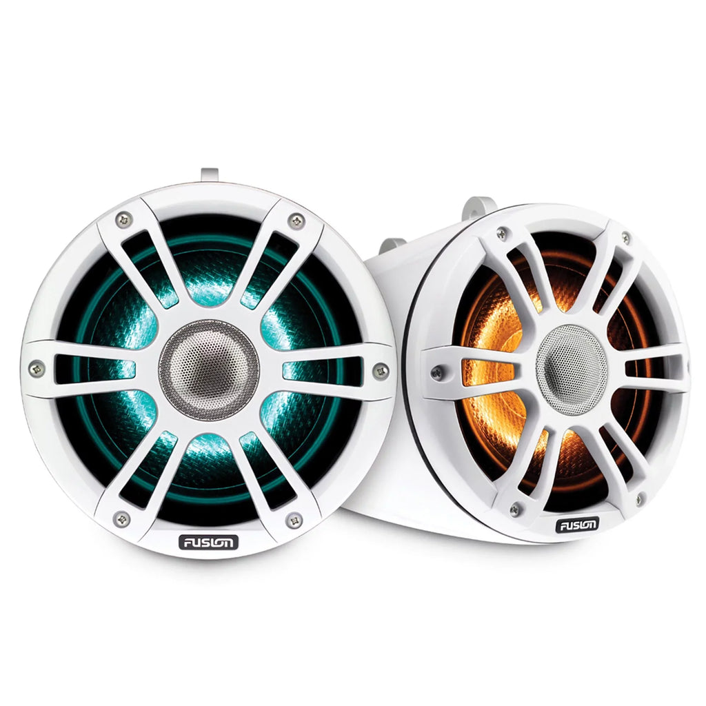 7.7'' 4-Channel Sports Clamps SG-FLT772SPW Tower Swivel Fusion White and Amplifier with Speaker SG-DA41400