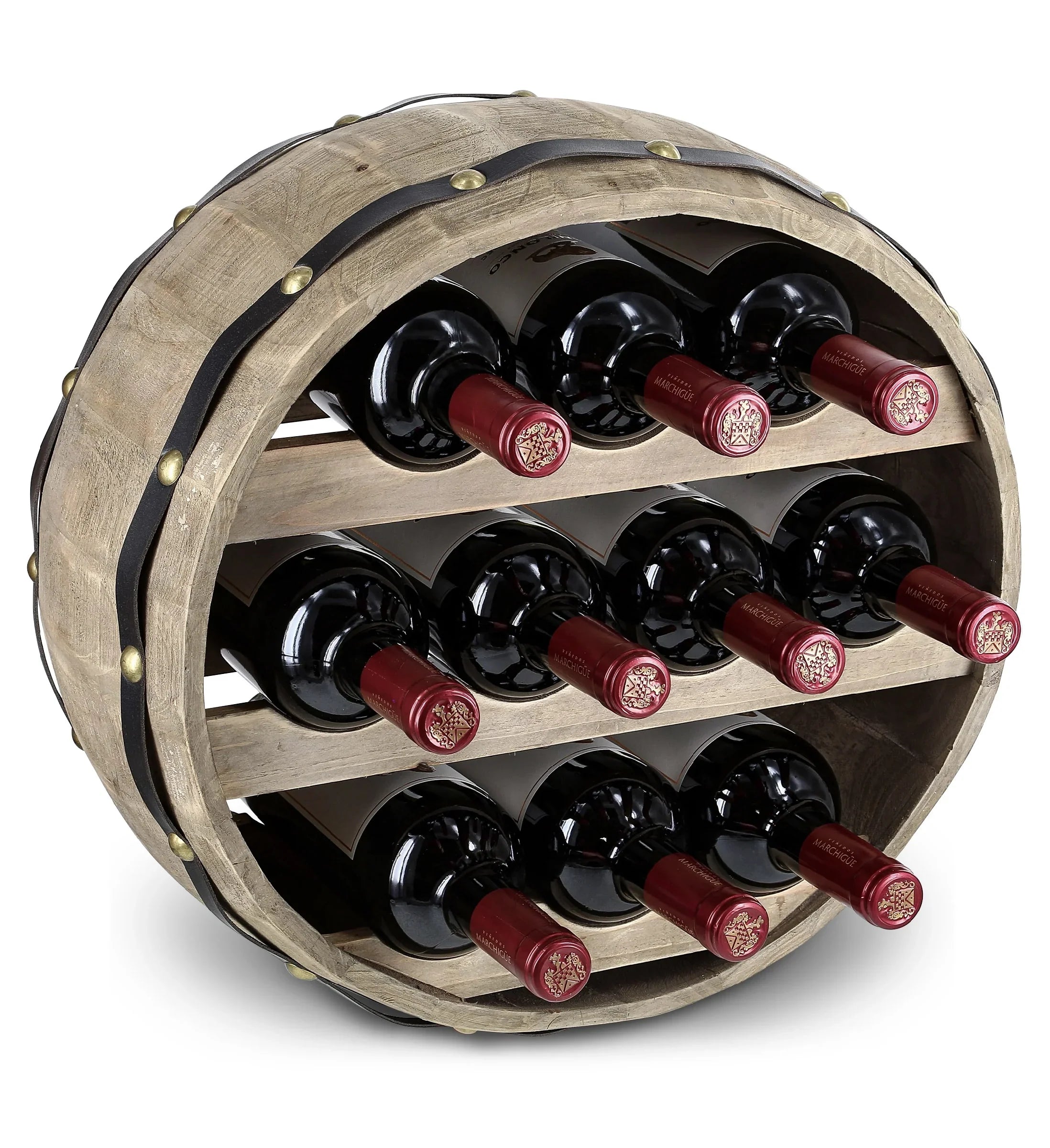 Wine Wall Mounted Global Natural Wood Rack Barrell Cota