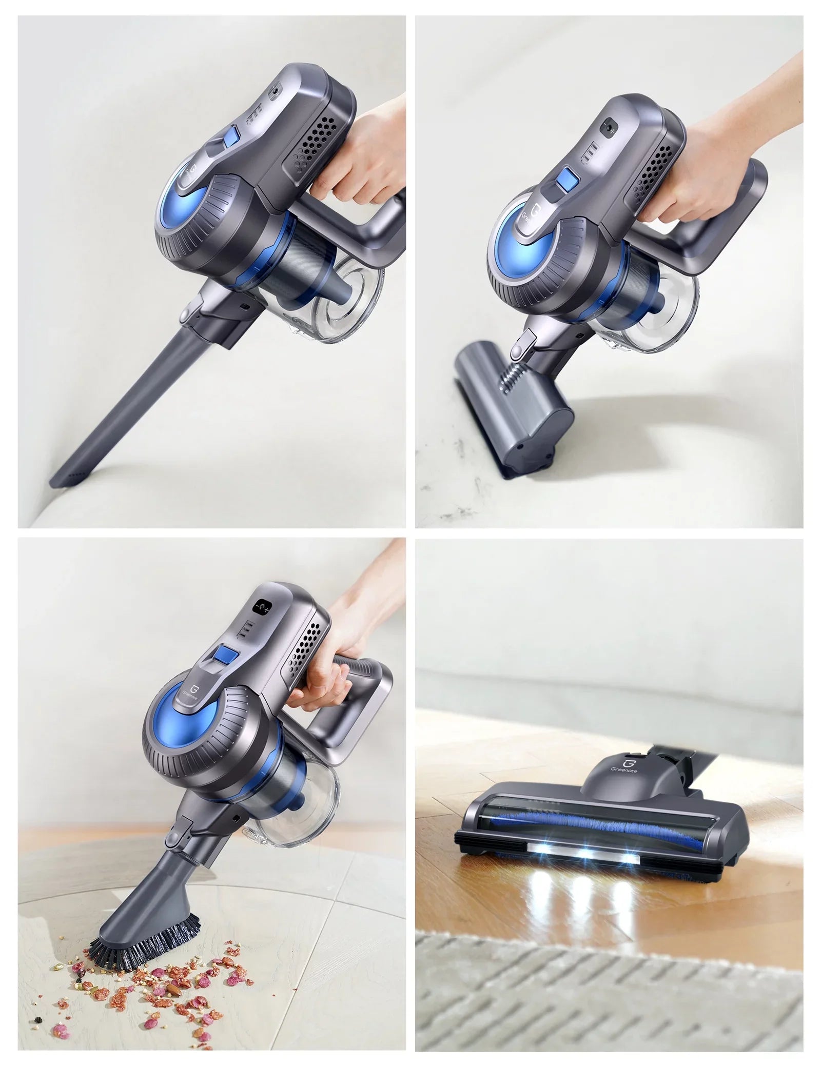 6 Cordless Detachable 23000Pa 1 Lightweight Vacuum with for Cleaner, Long Battery, Powerful Runtime, in Suction, Floor/Carpet/Pet/Hair 35min Home/Car/Hard Vacuum Handheld