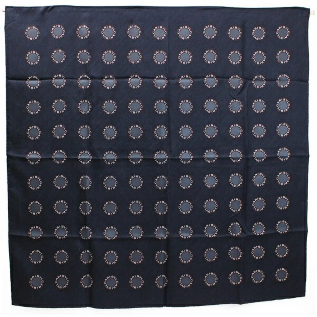 silk Pre-Owned BVLGARI Ladies scarf charcoal gray (Good) muffler
