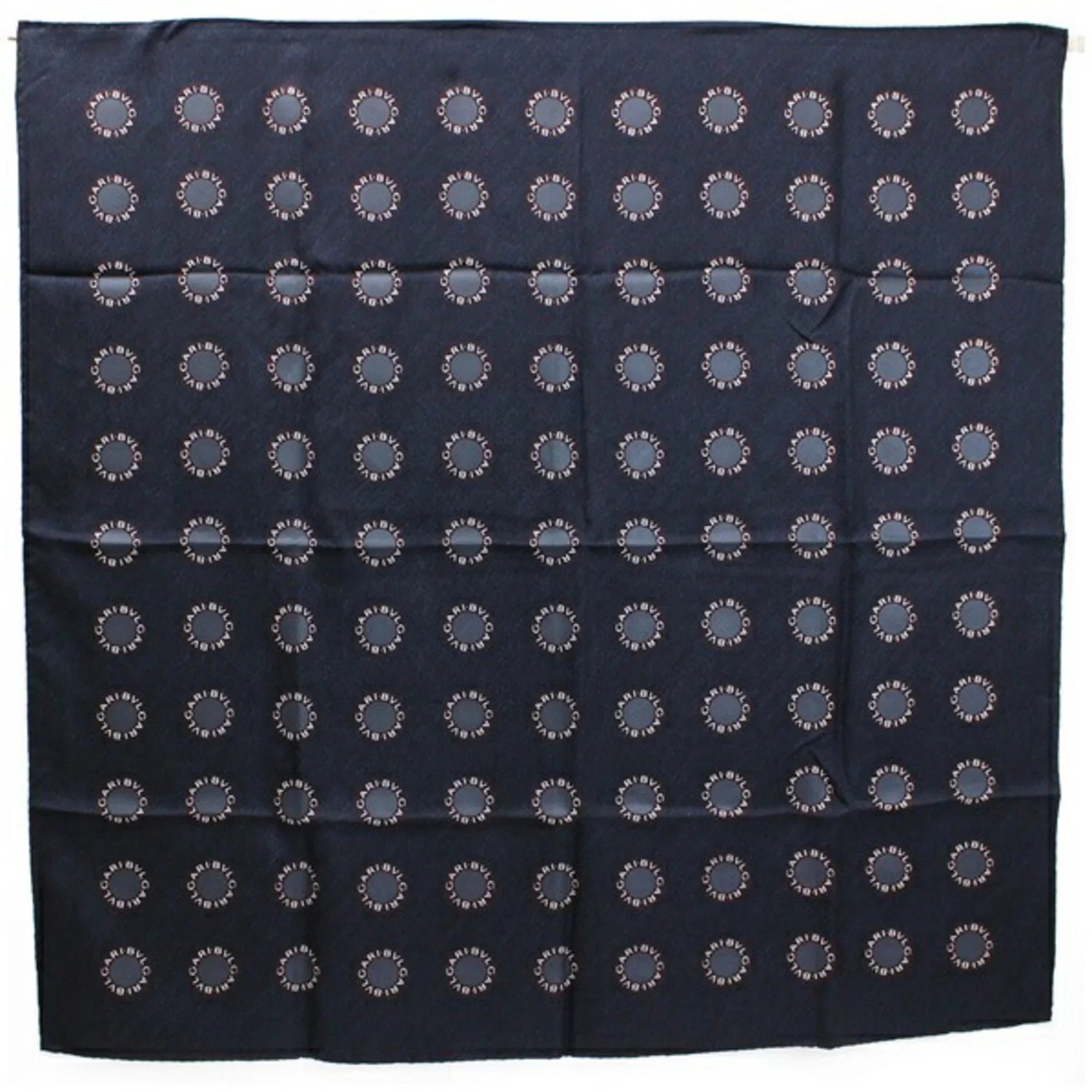 silk Pre-Owned BVLGARI Ladies scarf charcoal gray (Good) muffler