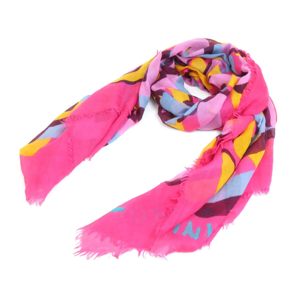 Pre-Owned Louis LOUIS VUITTON Cashmere/Silk Vuitton (Good) Pink/Multicolor e58449a Shawl Women's