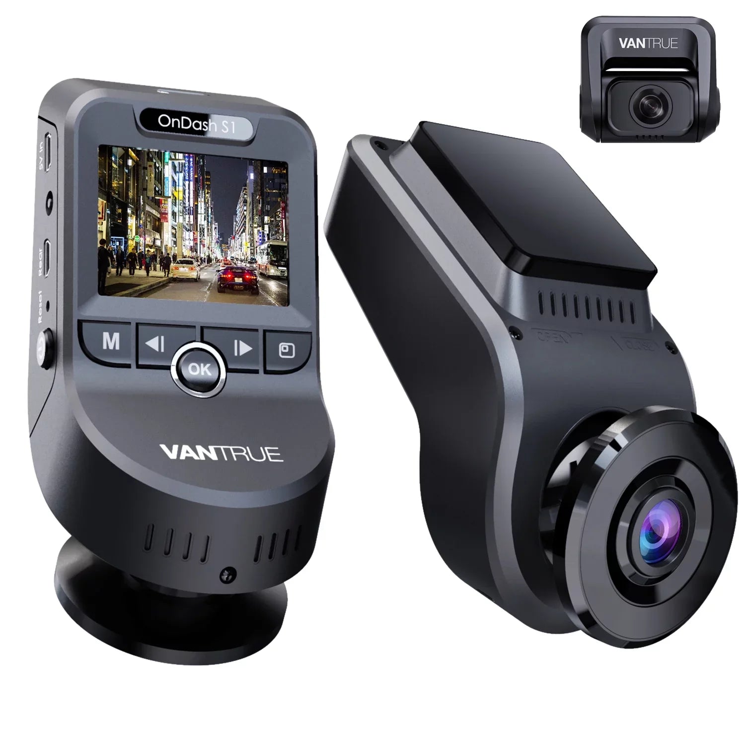 Low Single Car Cam, Built 1080P and Camera, Recording, Front Parking Dual Bitrate 4K Dash Design, Vantrue G-Sensor in Front Vision, HDR, Night Hidden Rear Supercapacitor, (S1W) Mode, GPS, 24/7