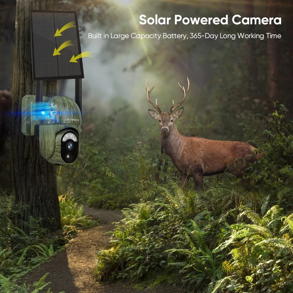 Wireless Powered Battery VISION Camouflage Outdoor 2K LS Solar Camera Security Camera