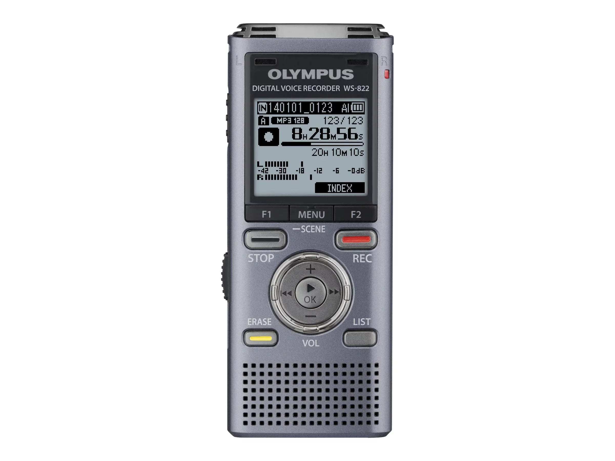 4GB Recorder, WS-822 Voice Olympus Metallic, Digital Gray