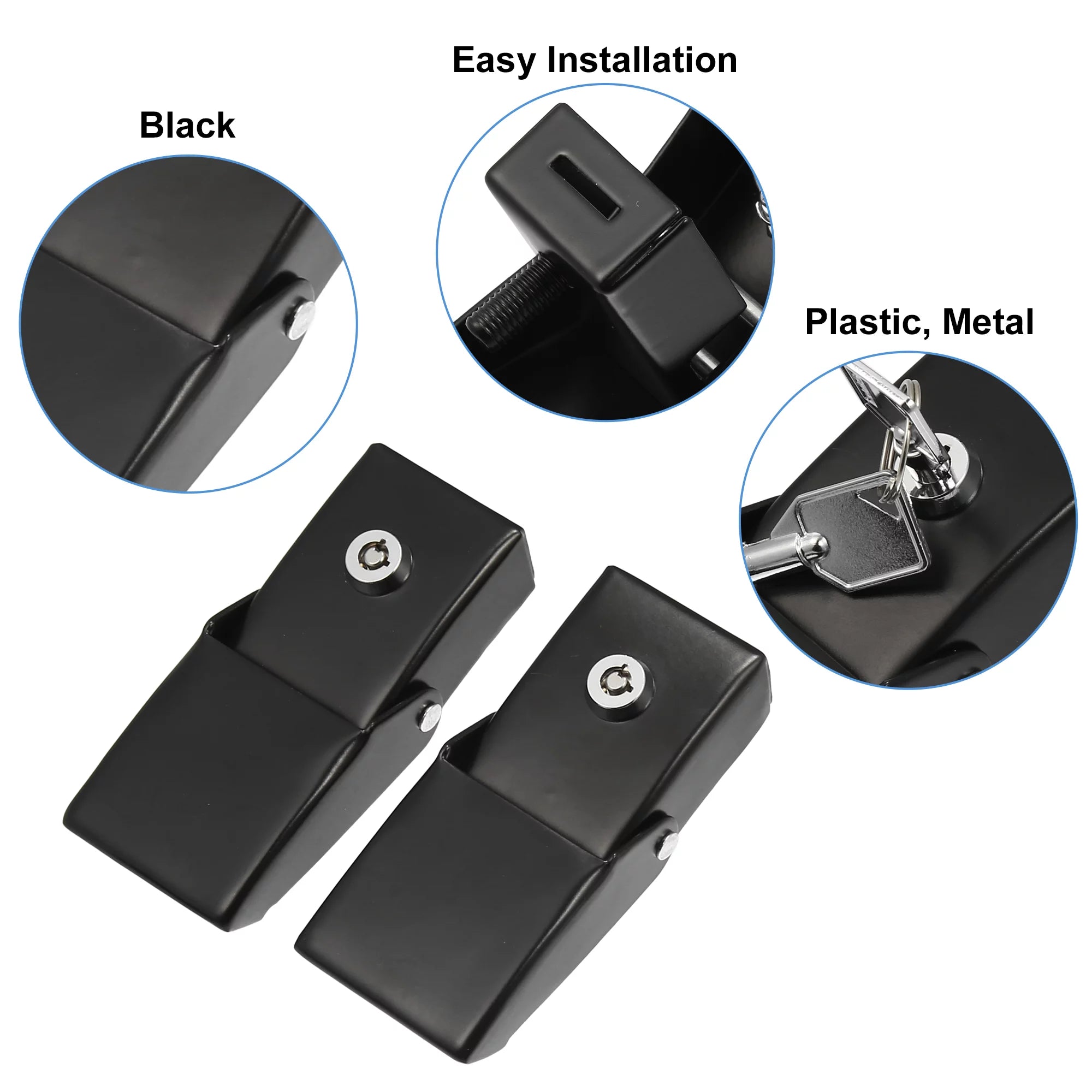 Unique Wrangler Catch Pair Black Fit for Latches Bargains JK Front Locking 2007-2021 Hood 1 Hood JL Jeep