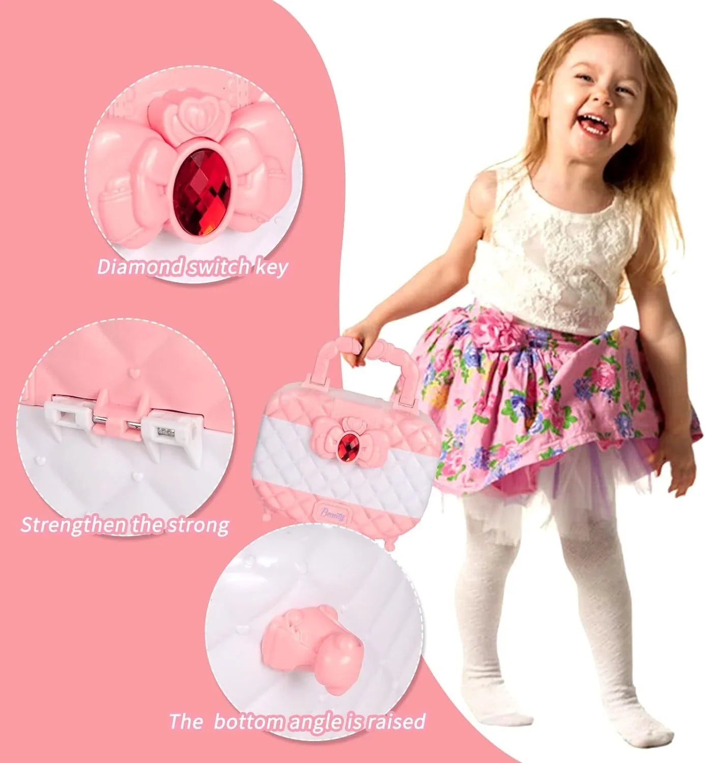 Makeup Girls, Gift, for Non-Toxic Birthday Toys Safe Kit Olds Girls Set, Pink Set Makeup Christmas for Year 24Pcs & Makeup Cosmetic Kids Kids Makeup Washable Toddler 3-12 Frozen Real