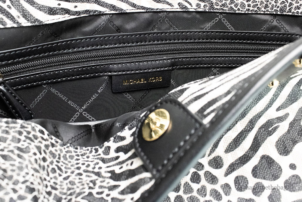 Bag Shoulder Michael Purse Print Animal Carter Large Open PVC Kors Black Tote