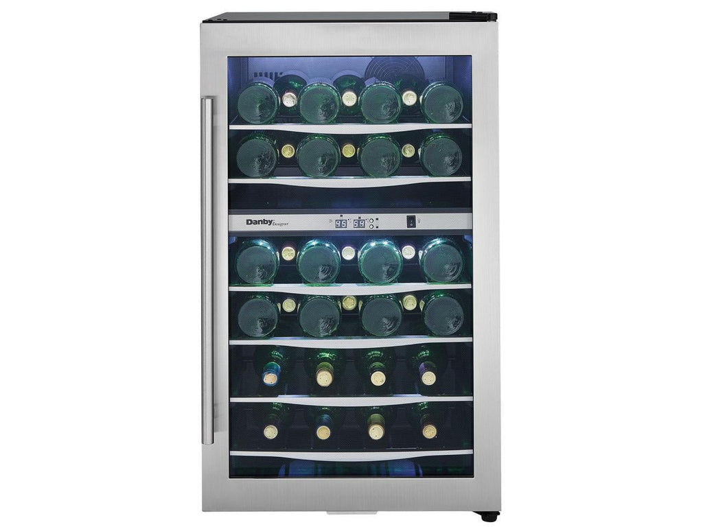 Wine Cooler Designer Refrigerator 38 DWC040A3BSSD Danby Bottle Light Compact LED
