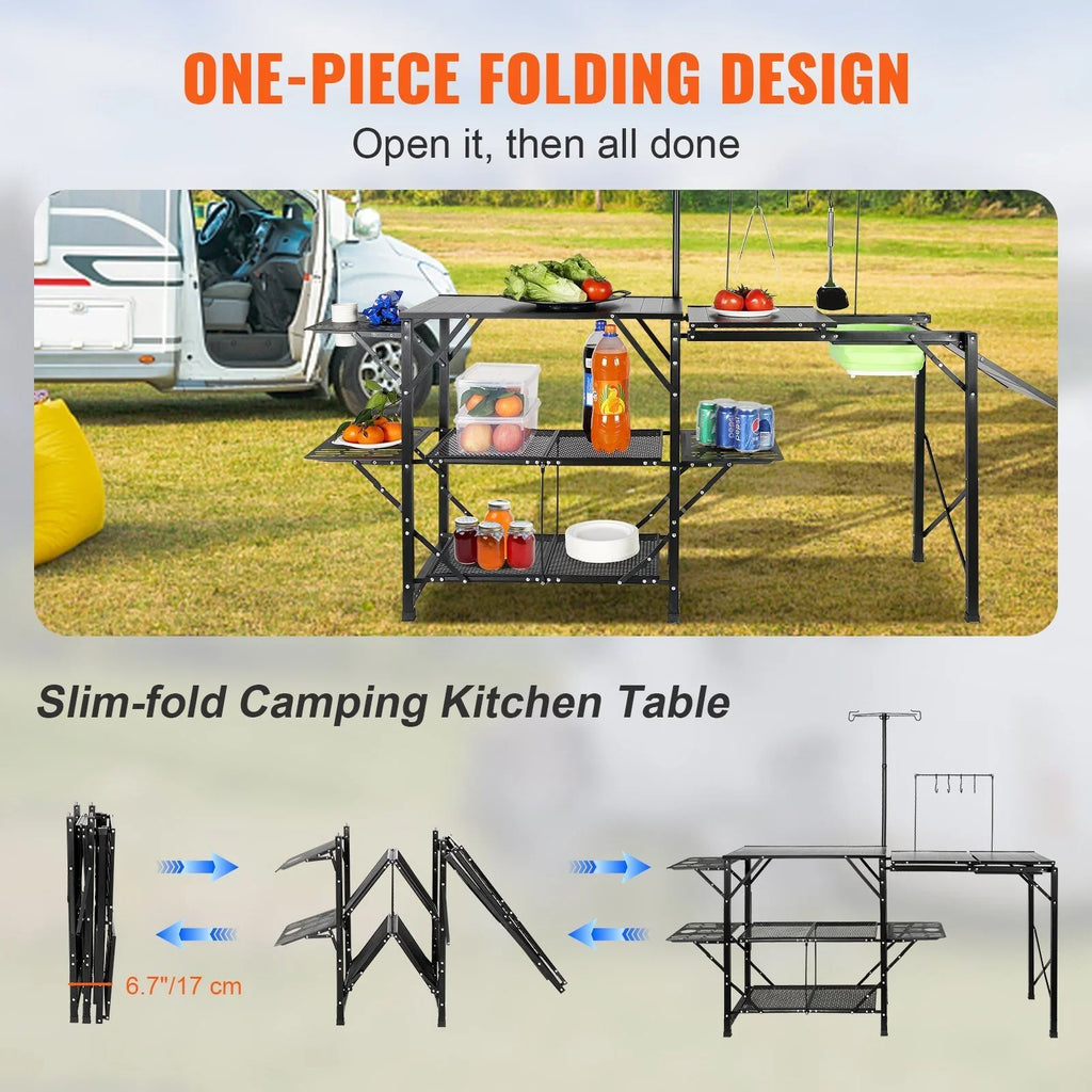experiences Kitchen Enhance convenience - Camping outdoor with and Sink with - 13.7 durability! Portable Table