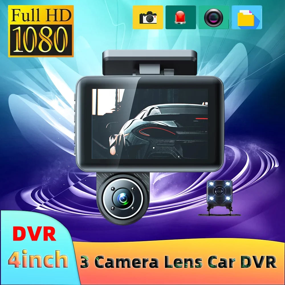 Driving Recording Rearview Car Safety Dash Angle Car Cameras Cam Camera Dcenta 3 Car Auto Recorder 4in Video Clear Mirror Camcorder Recorder Wide