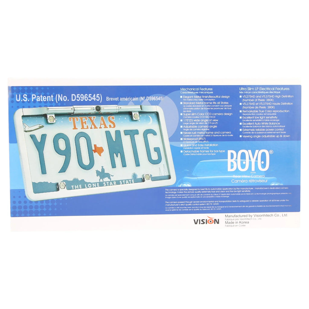 HD Camera Slim Backup License - Full-Frame VTL275HD Plate Ultra (Chrome) BOYO
