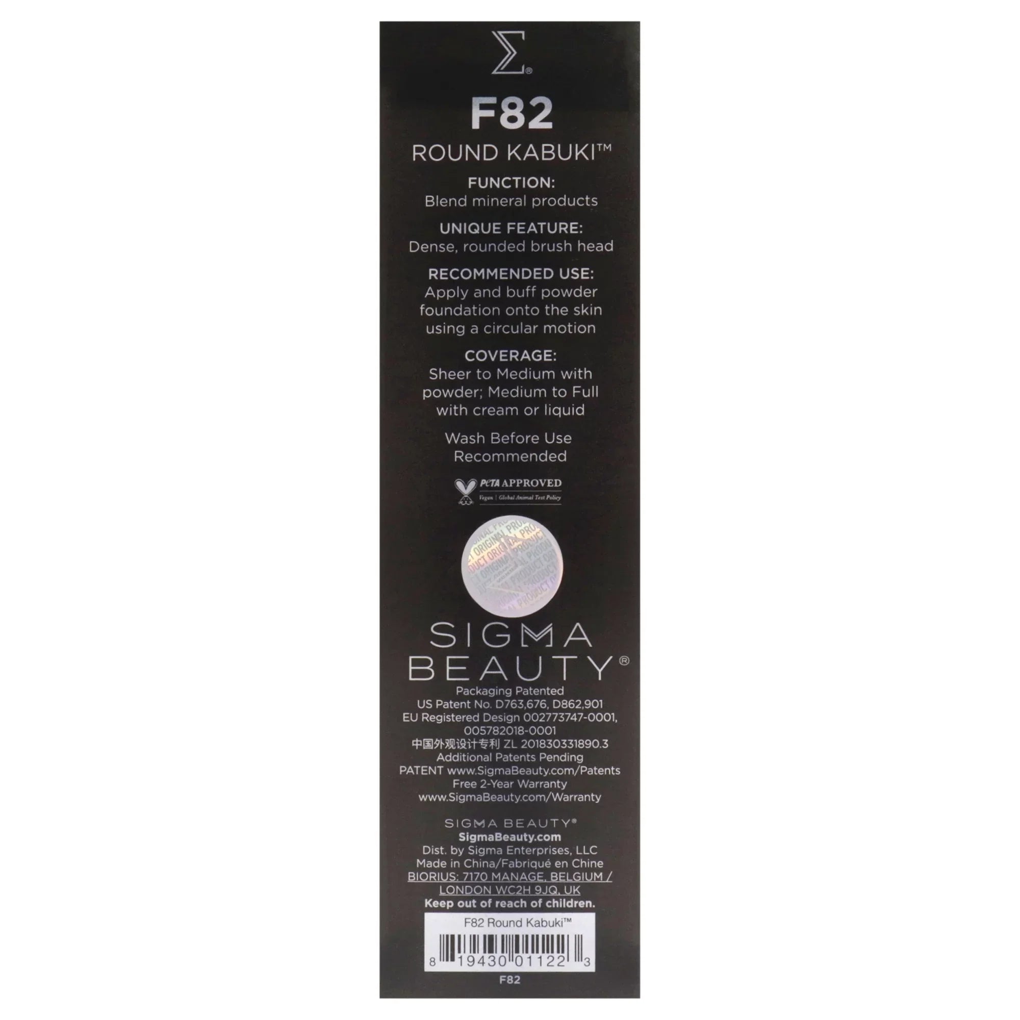 '- F82 SIGMA , Pc 1 Kabuki Beauty Brush Brush Round
