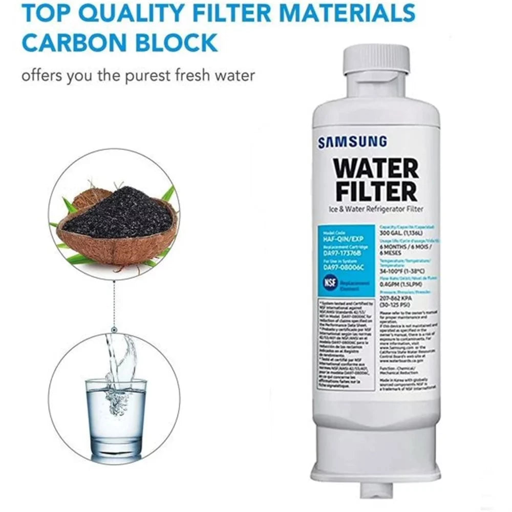 HAF-QIN/EXP, Refrigerator Water HAF-QIN, DA97-17376B Filter Pack BRF365200AP/AA, Replacement DA97-08006C 3