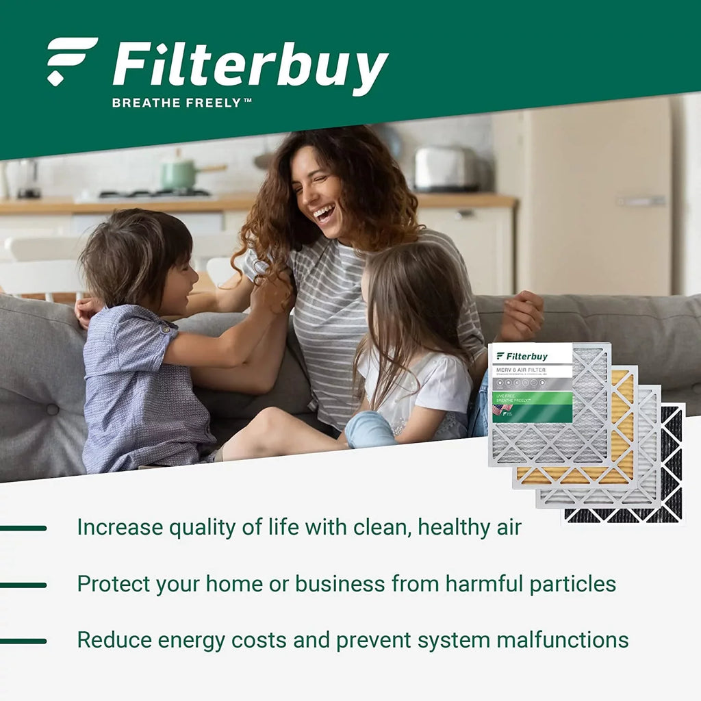 HVAC Air AC 12x12x4 Furnace MERV 13 (3-Pack) Filters Filterbuy Pleated
