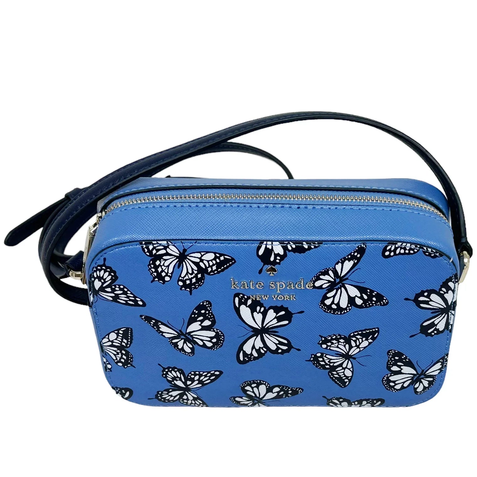 Sky Staci Crossbody Bag Blue Mini Kate Multi Spade Zip Camera Butterfly