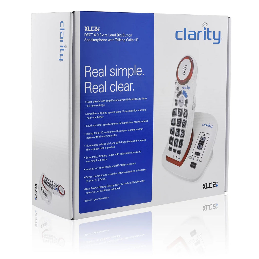 Button Speakerphone with Amplified White ID, Cordless Big Clarity Caller Talking