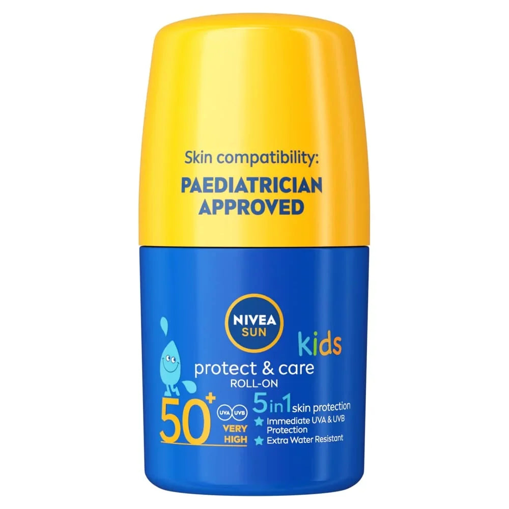 Nivea With Nivea Caring Kids 50 By High Roll-On Ml Sun Spf50