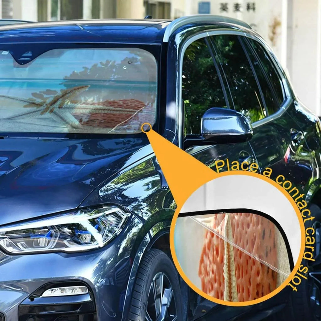Tropical Cars,SUVs,Trucks-55×27.6in and Bestwell Accessories to Rays Blocks Shade,oldable Sun Windshield for Car UV Beach Protector Sunshade Visor Protect