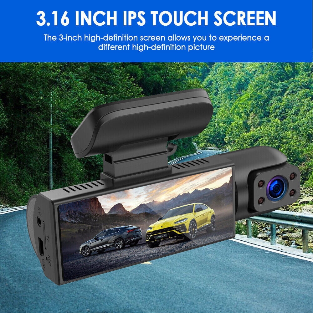 Dash Cam Jahyshow Camera G-Sensor Video DVR Front w/ Dual Inside Car Lens Recorder 1080P