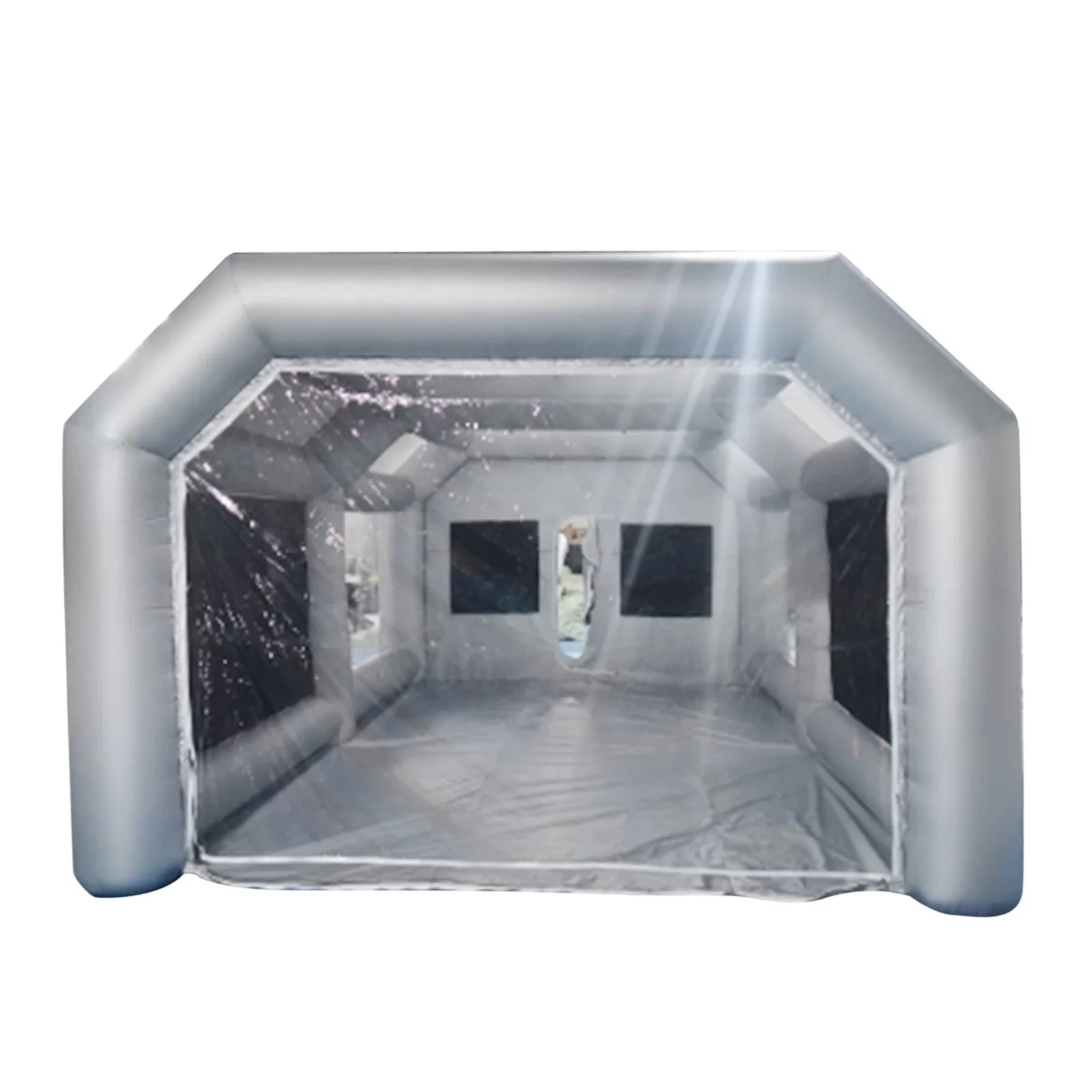Booth Inflatable Spray Blower Portable 26x13x10ft System Miumaeov Transparent Mobile and Built-in Paint Tent Paint Booth Air Paint with Inflatable PVC Filter Spray Giant Windows Spray