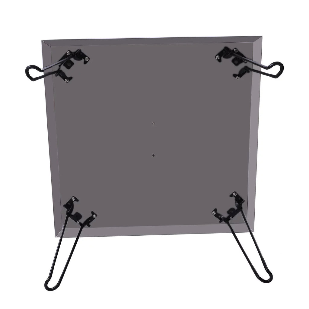 Stainless Pit Legs with Miumaeov Down Burner Fire Heat 24*24in and Heat Fire to Push Steel Foldable Cover Out Pit Deflector Square