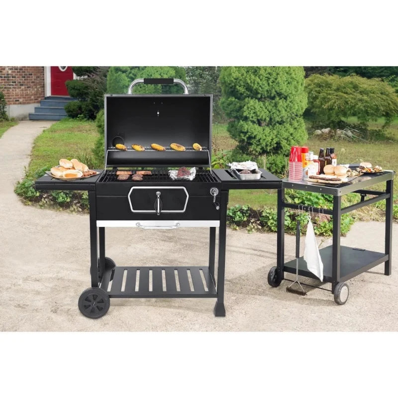 Camping Smoker Charcoal Patio Backyard camping Cooking, USA BBQ Deluxe Grill, Picnic
